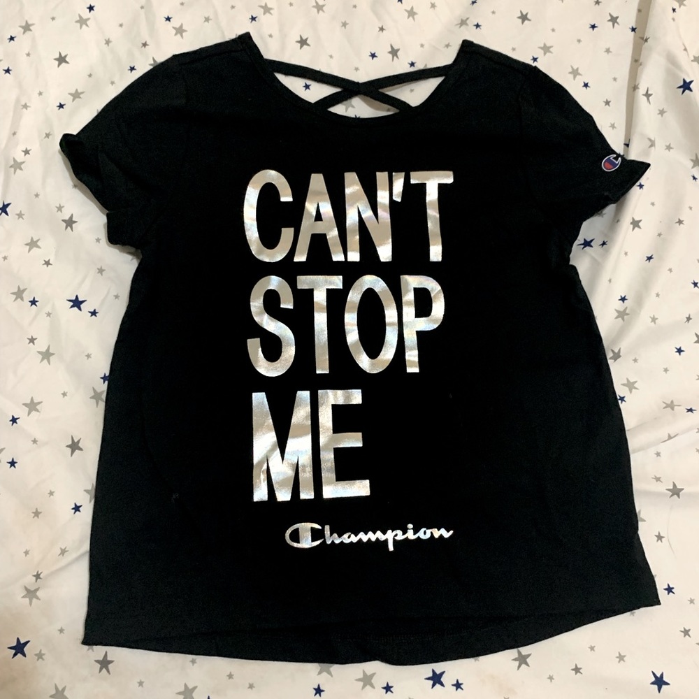 “Can’t Stop Me” Black Champion Graphic T-Shirt